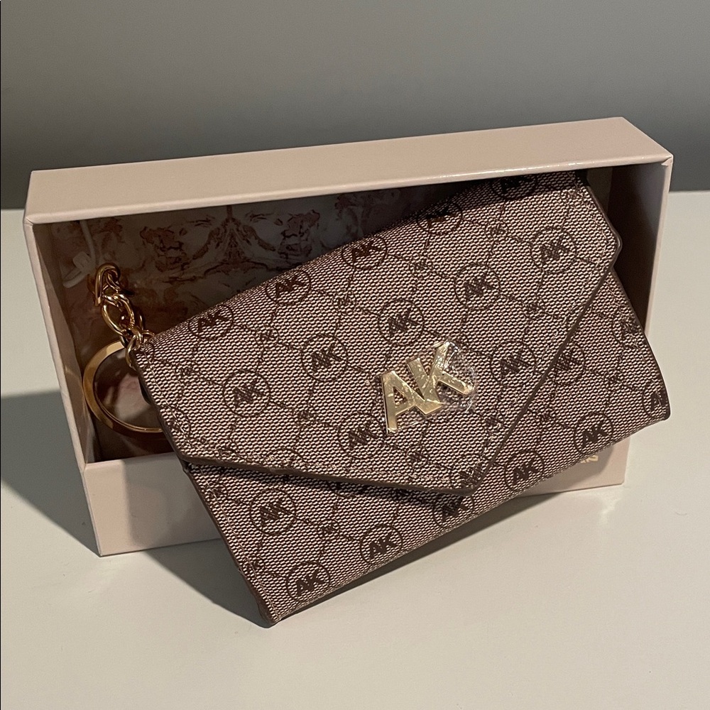 Anne Klein Brown Monogram Wallet with key chain